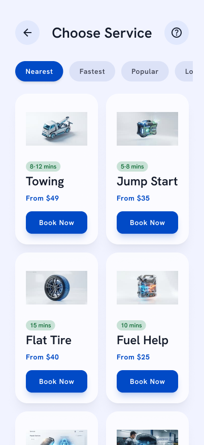 Towing App Screen 4