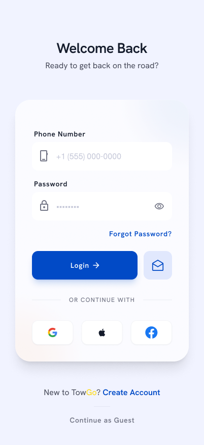 Towing App Screen 5