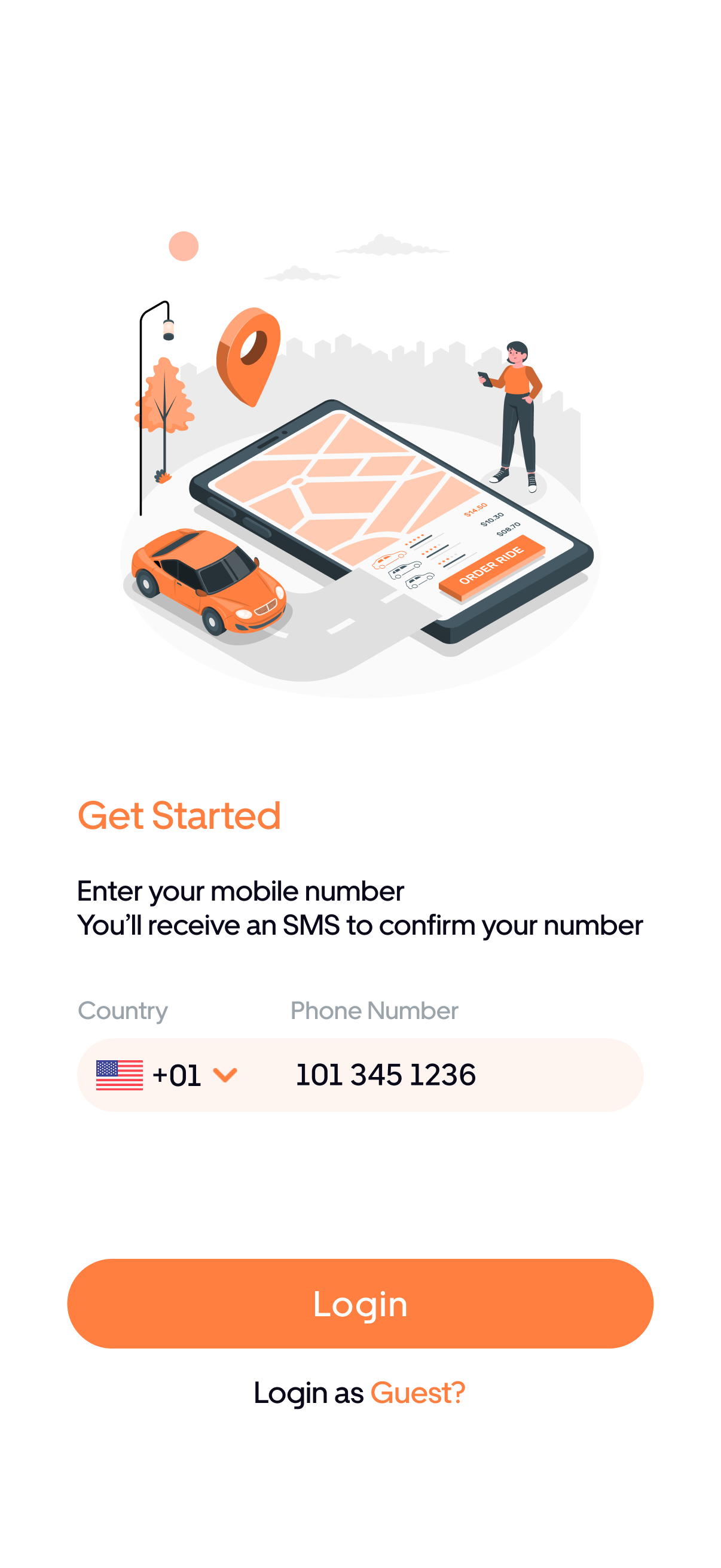 Uber Clone application preview