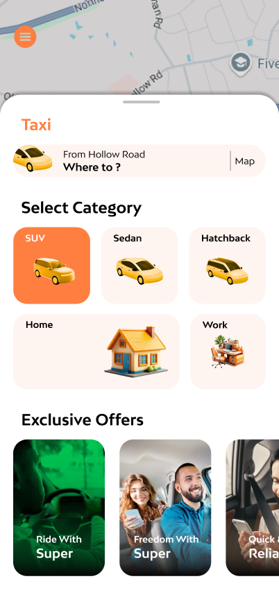 Uber Clone Screen 3